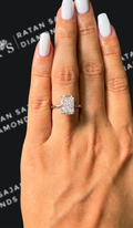 2.5 carat radiant cut natural diamond engagement ring by Ratan Sajan Diamonds Dubai
