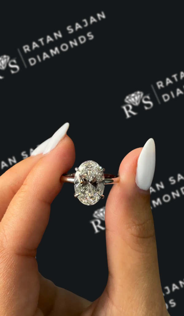 3.5 Carat Solitaire Engagement Ring - Oval Diamond