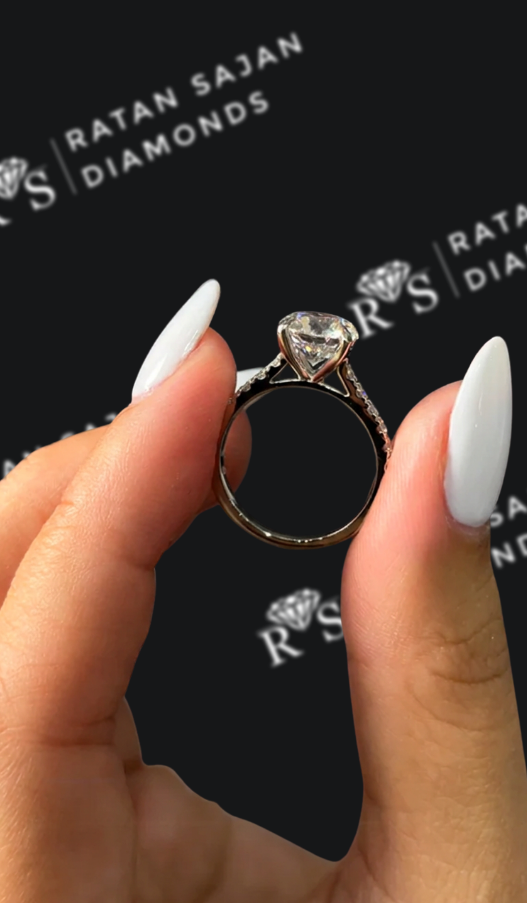1.5 Carat Diamond Band Engagement Ring - Round Diamond