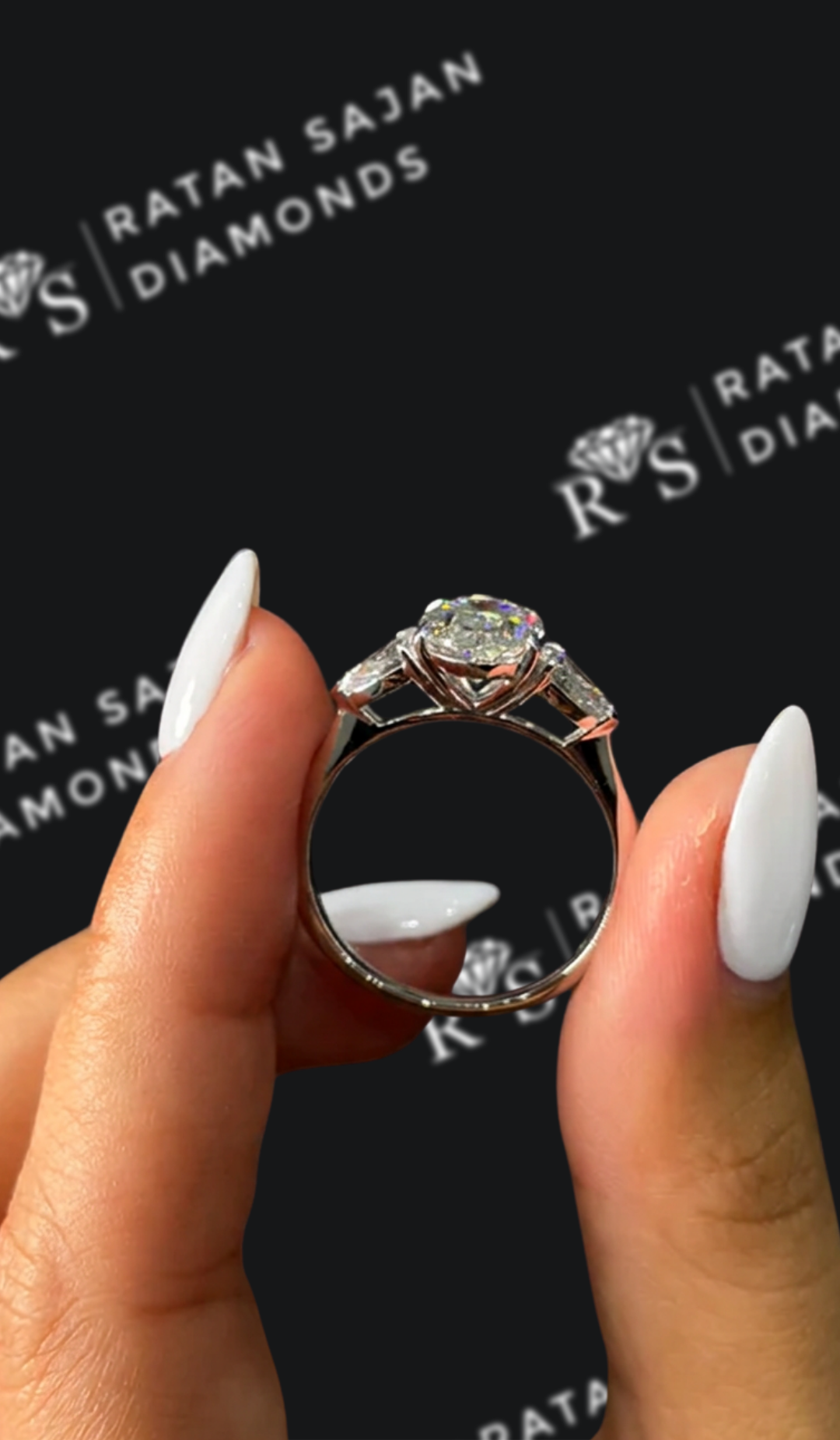 2.5 Carat Trilogy Engagement Ring - Oval Diamond