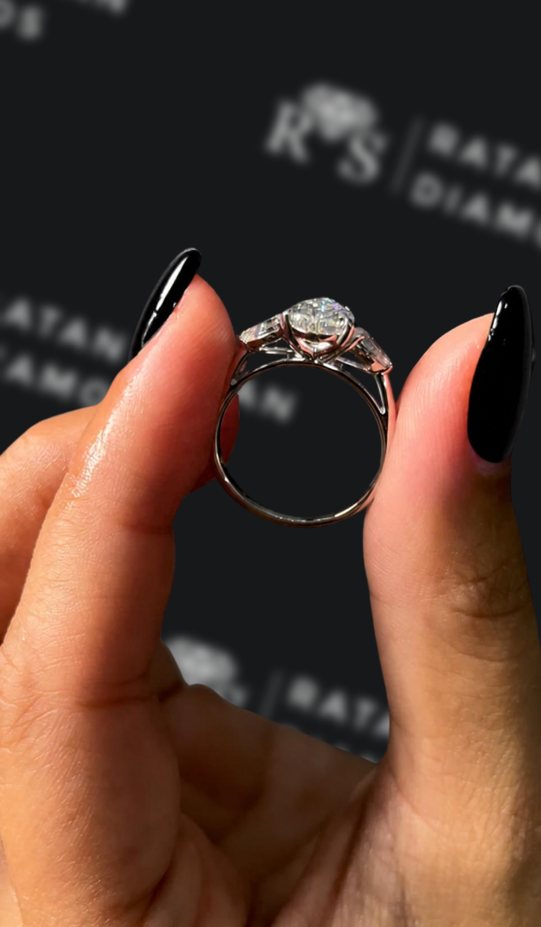 3 Carat Diamond Band Engagement Ring - Cushion Diamond