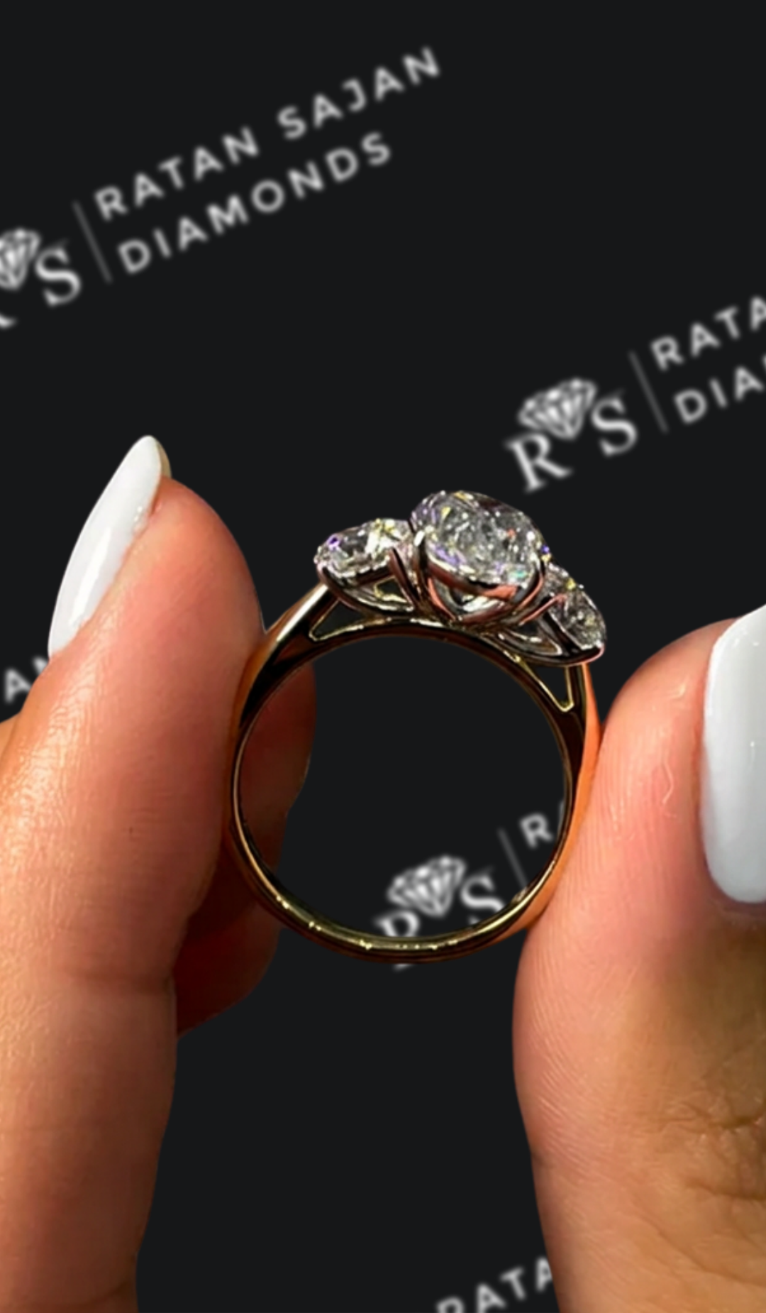 1.5 Carat Trilogy Engagement Ring - Oval Diamond
