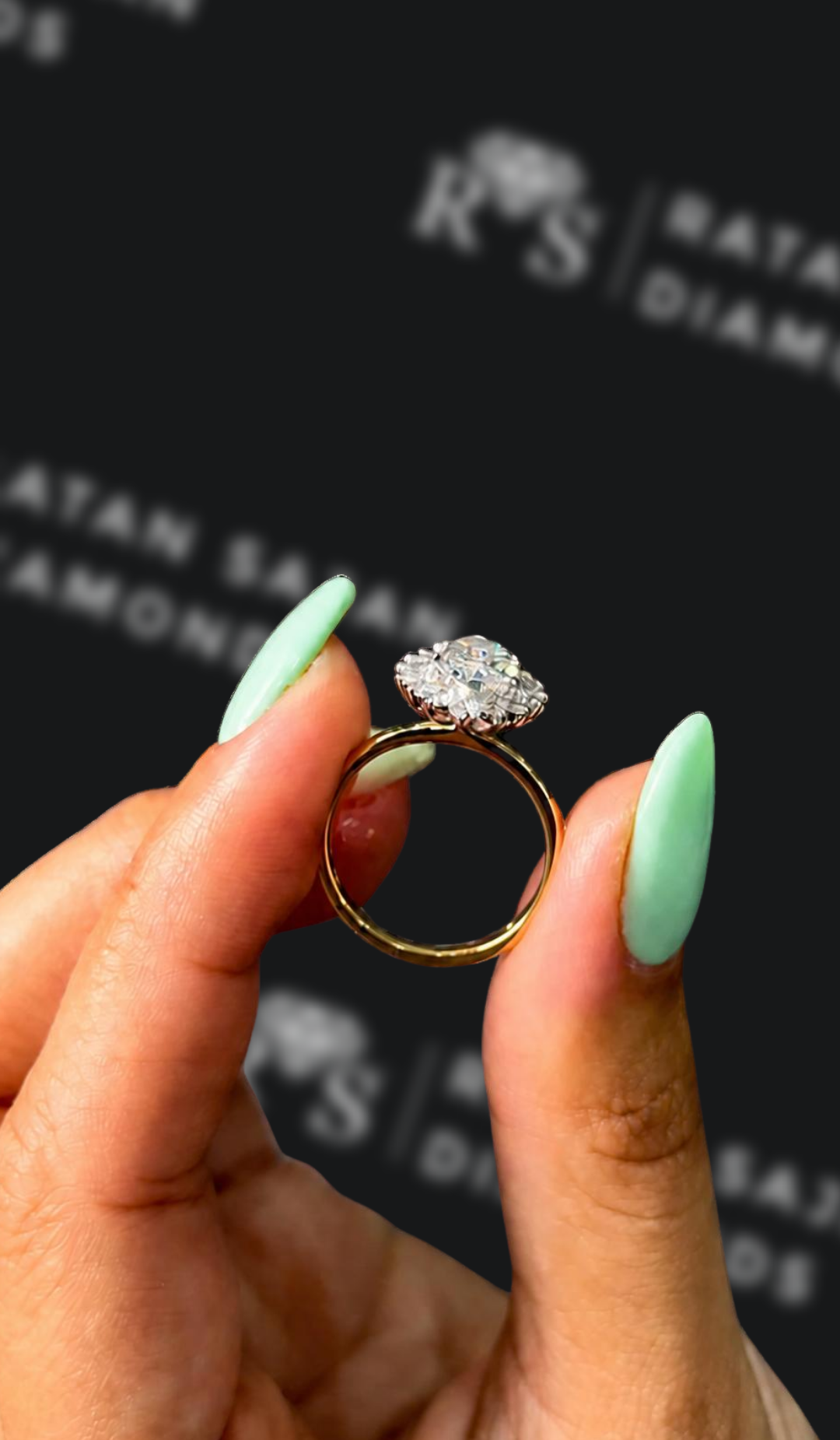 1.5 Carat Halo Engagement Ring - Marquise Diamond