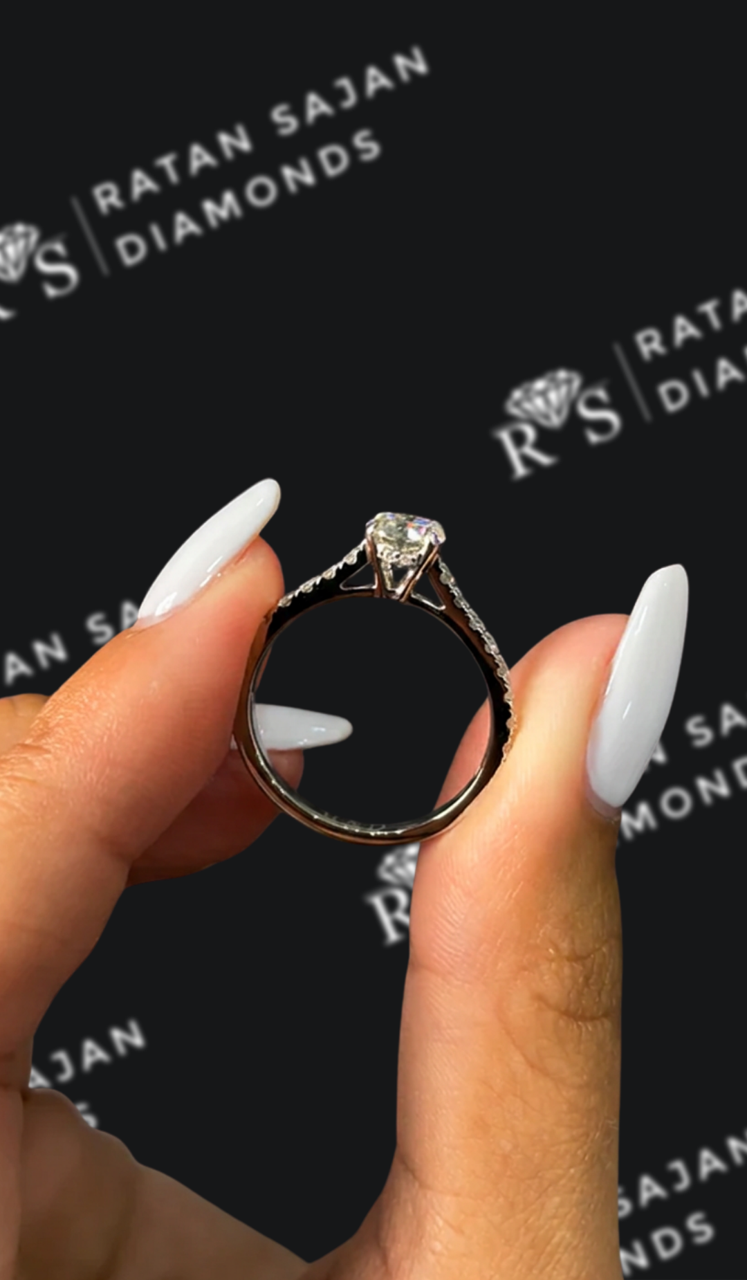 Carat Diamond Band Engagement Ring - Round Diamond
