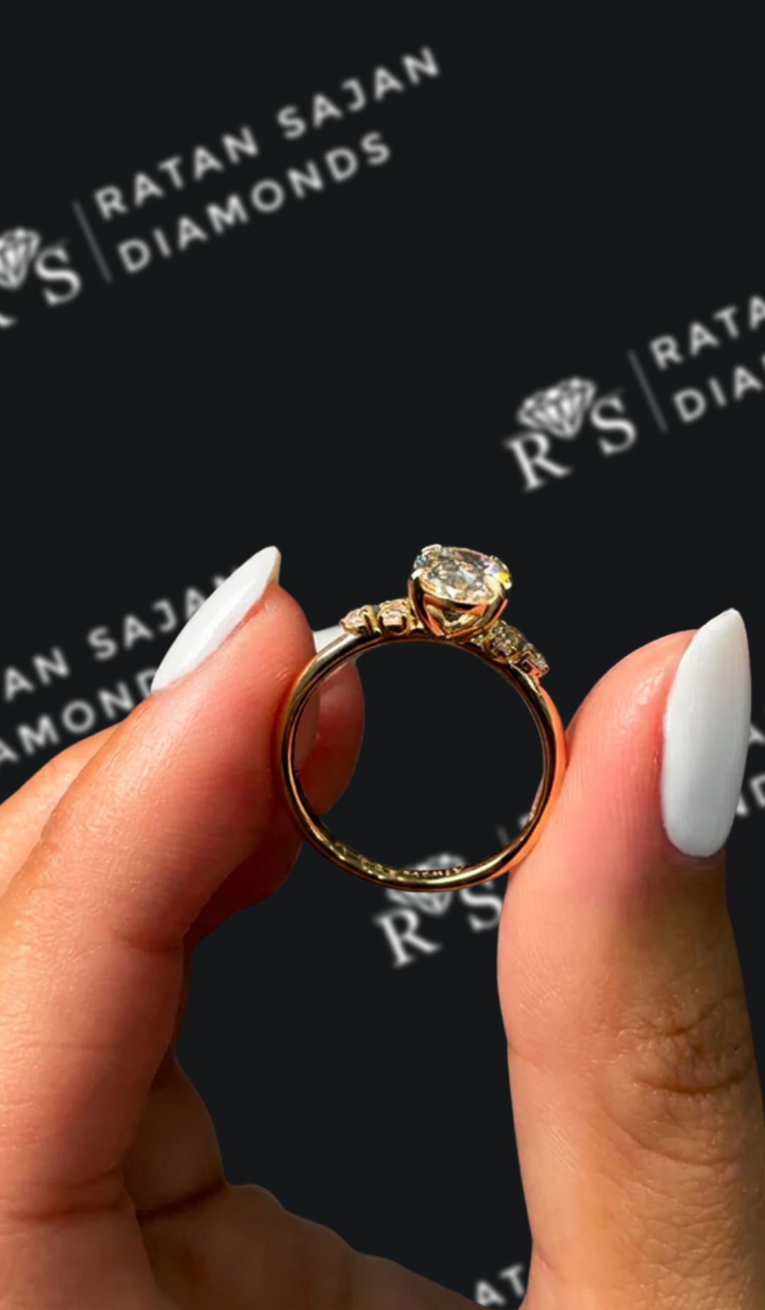 1 Carat Trilogy Engagement Ring - Oval Diamond