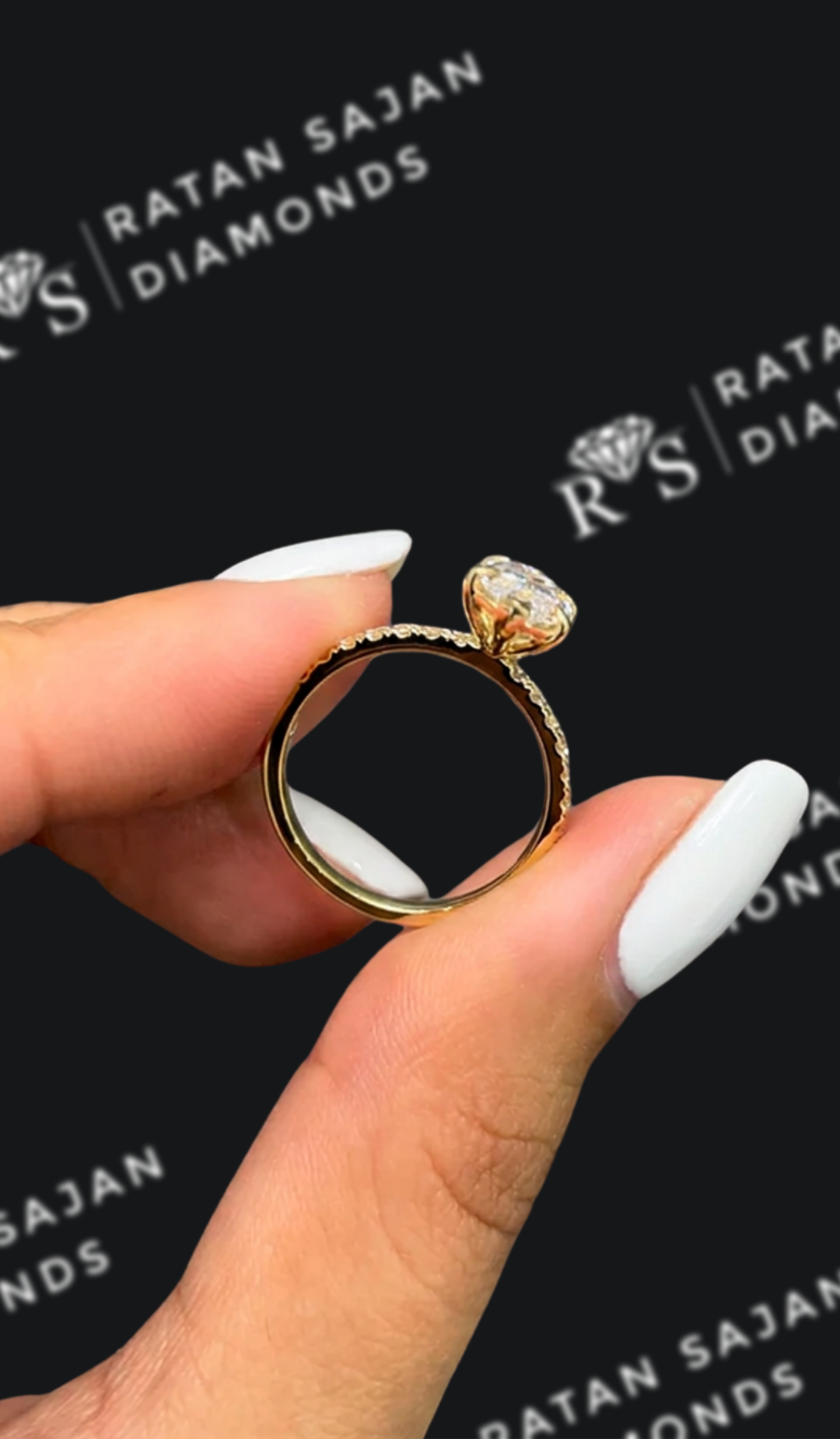 2 Carat Diamond Band Engagement Ring - Marquise Diamond
