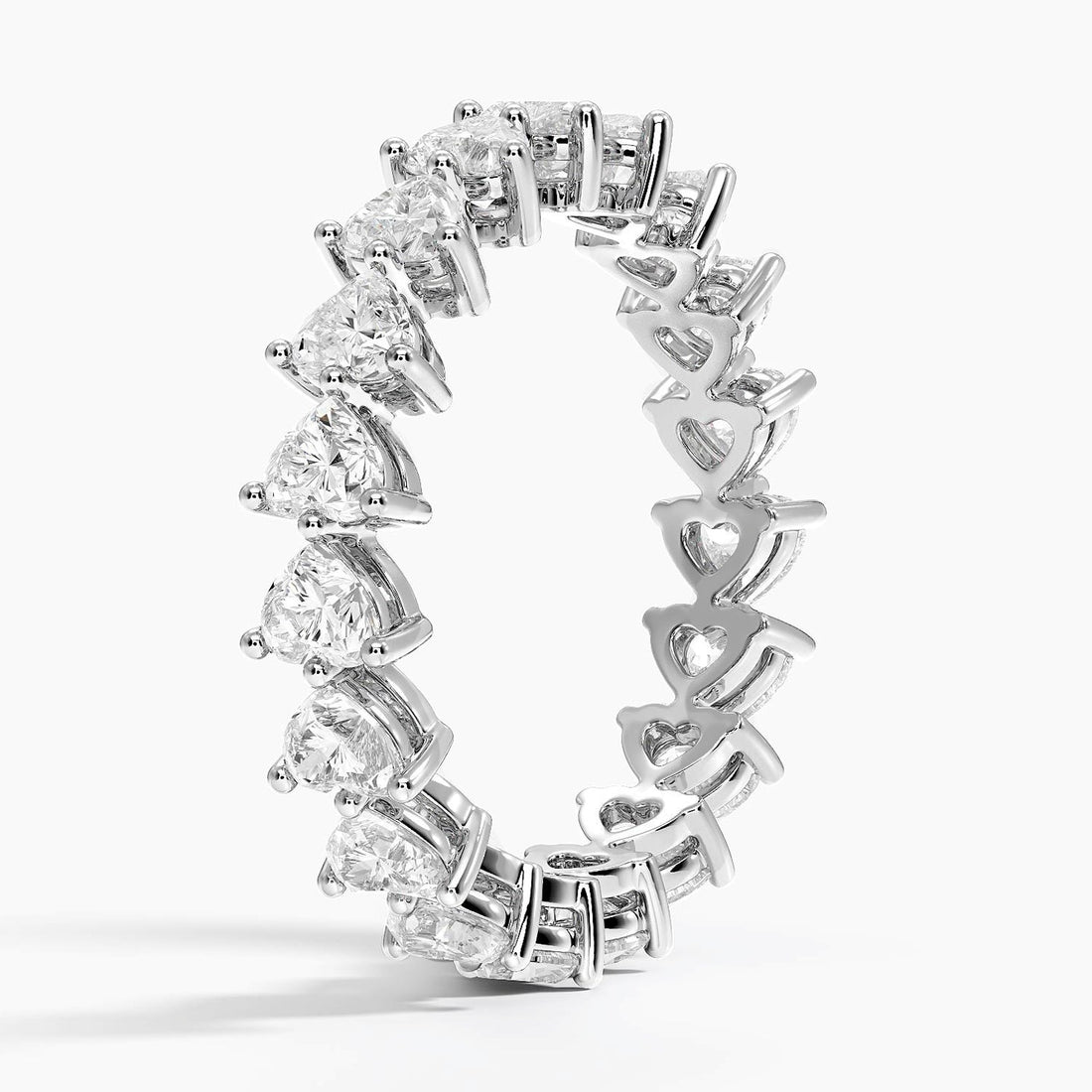 Heart Natural Diamond Full Eternity Band in 18k White Gold