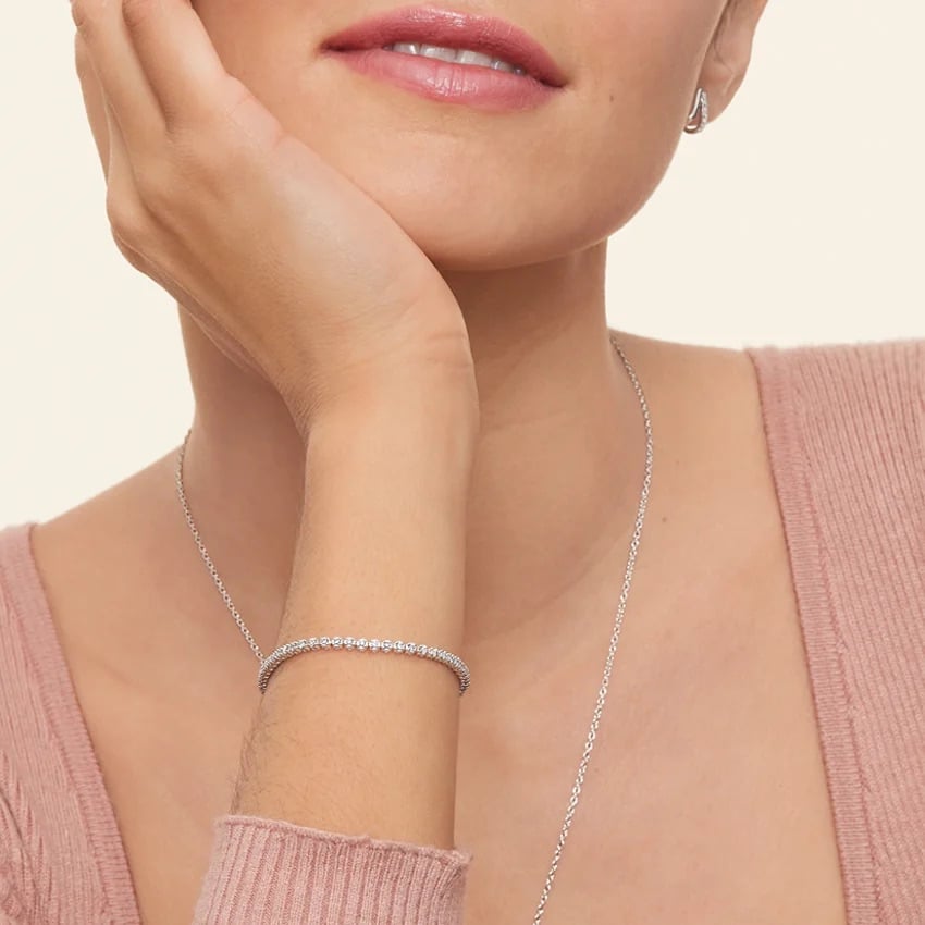 Certified Natural Diamond 7ct Tennis Bracelet in 18K White Gold