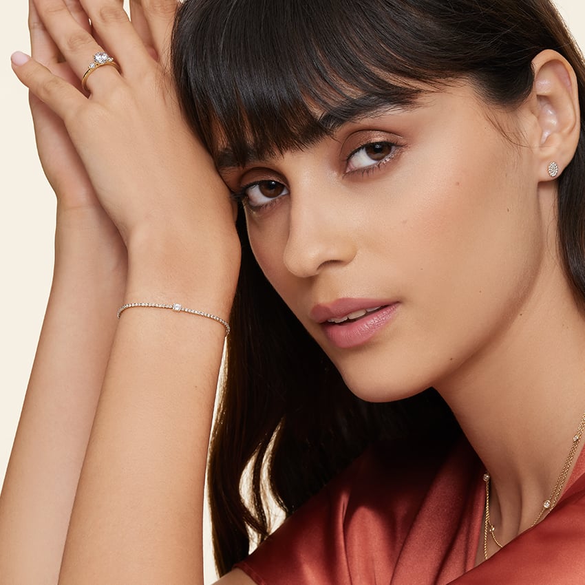 Beatrice Natural Diamond Tennis Bracelet in 18K Yellow Gold