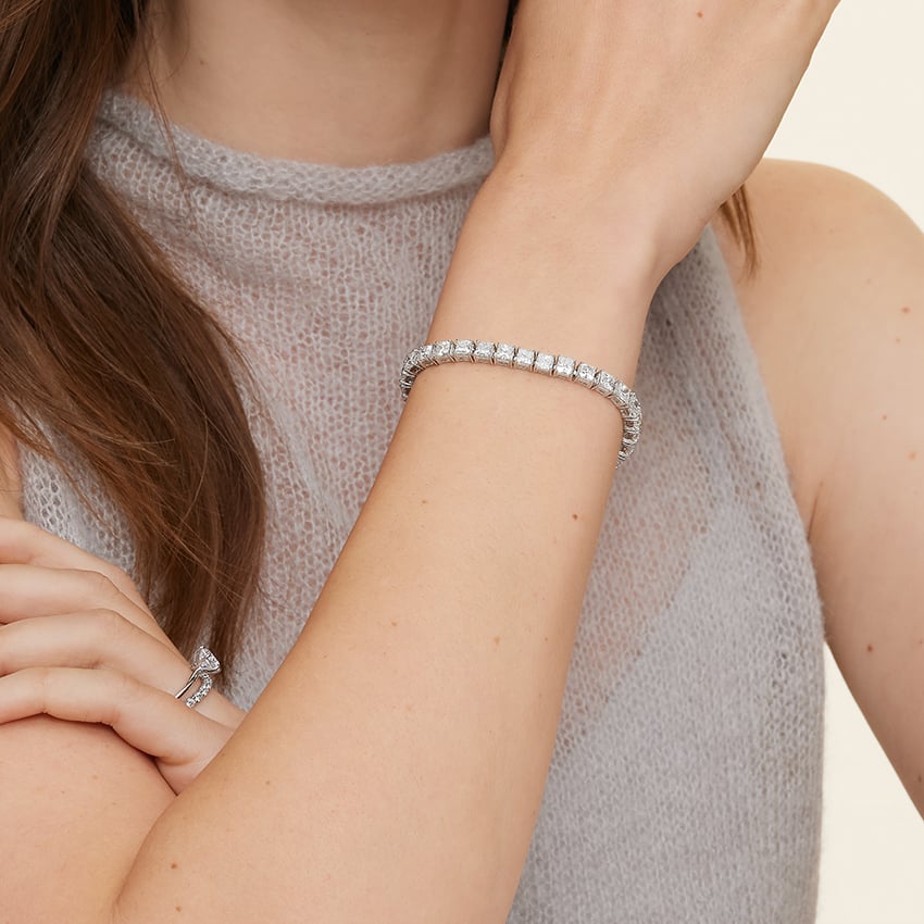 Princess Diamond Tennis Bracelet in 14K White Gold