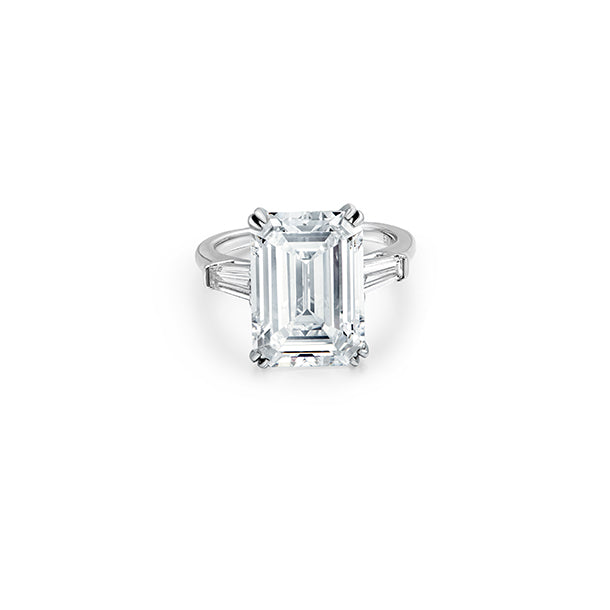 Emerald Cut Diamond Ring in 18K White Gold
