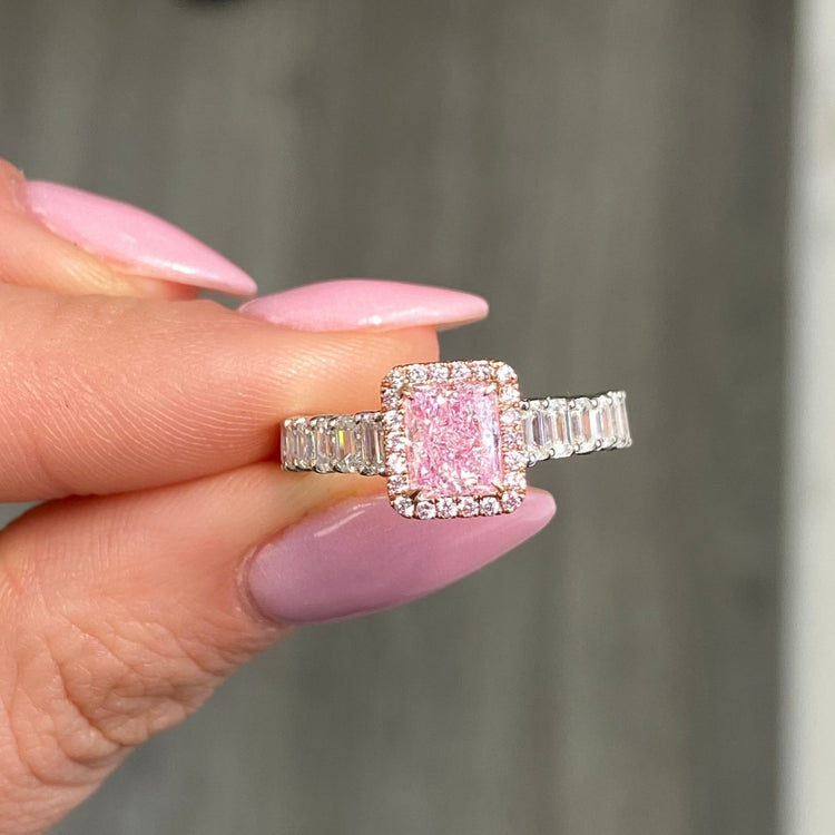 Light Pink Diamond Engagement Ring