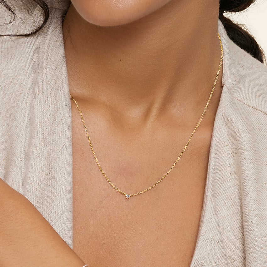 1 Carat - Natural Diamond Heart - Pendant in Yellow Gold