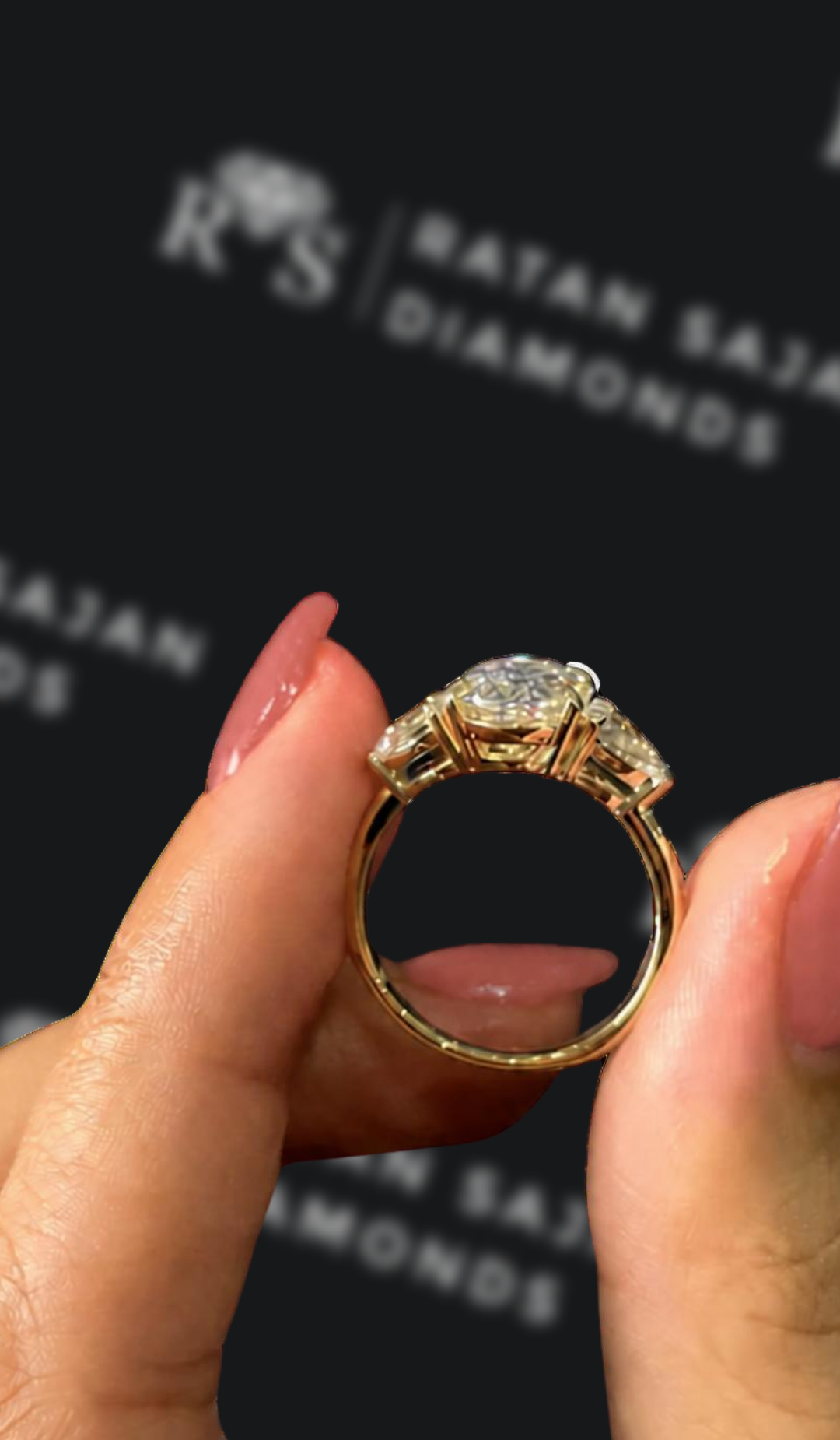 2 Carat Trilogy Engagement Ring - Oval Diamond