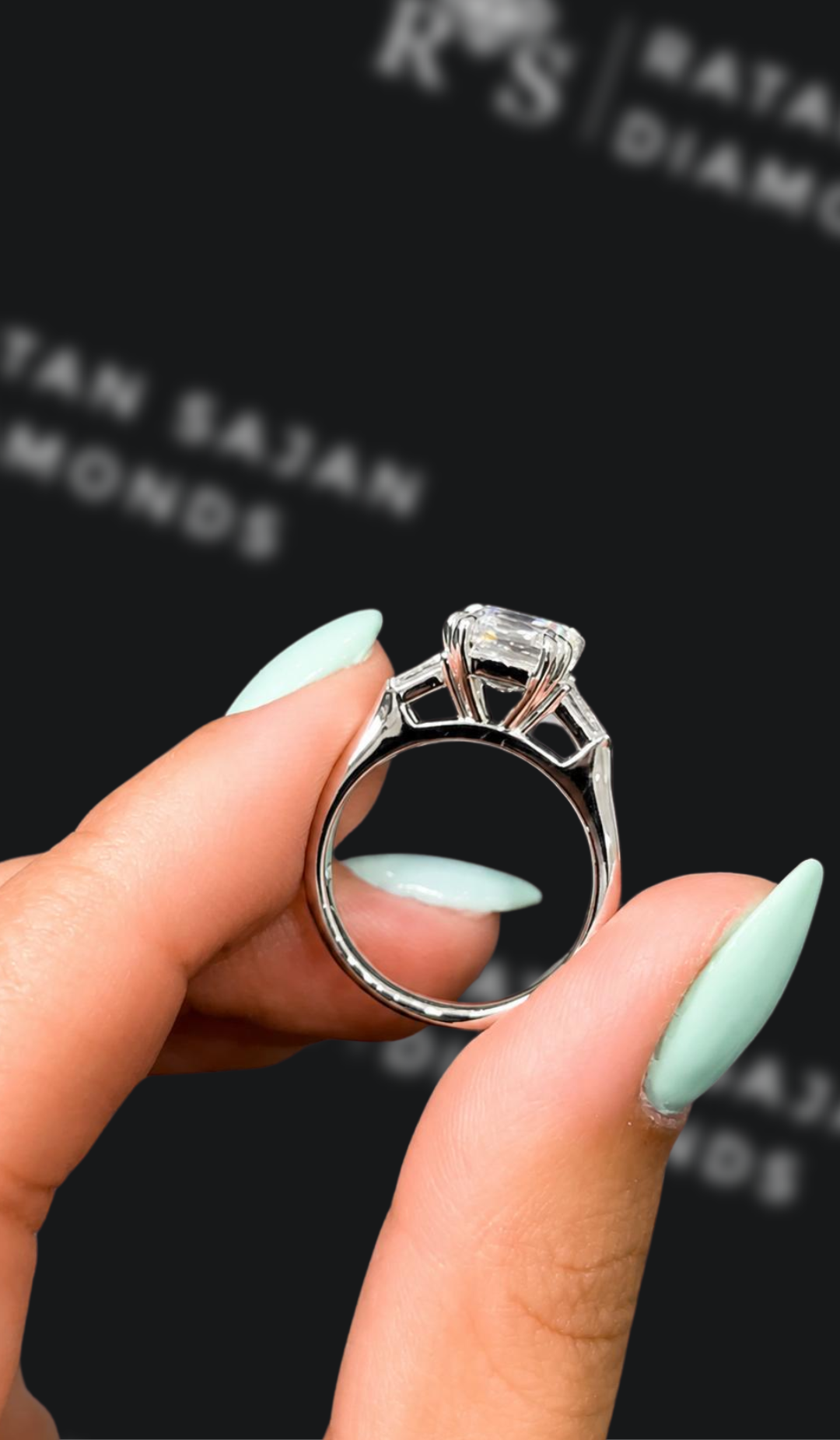 2 Carat Trilogy Engagement Ring - Asscher Diamond