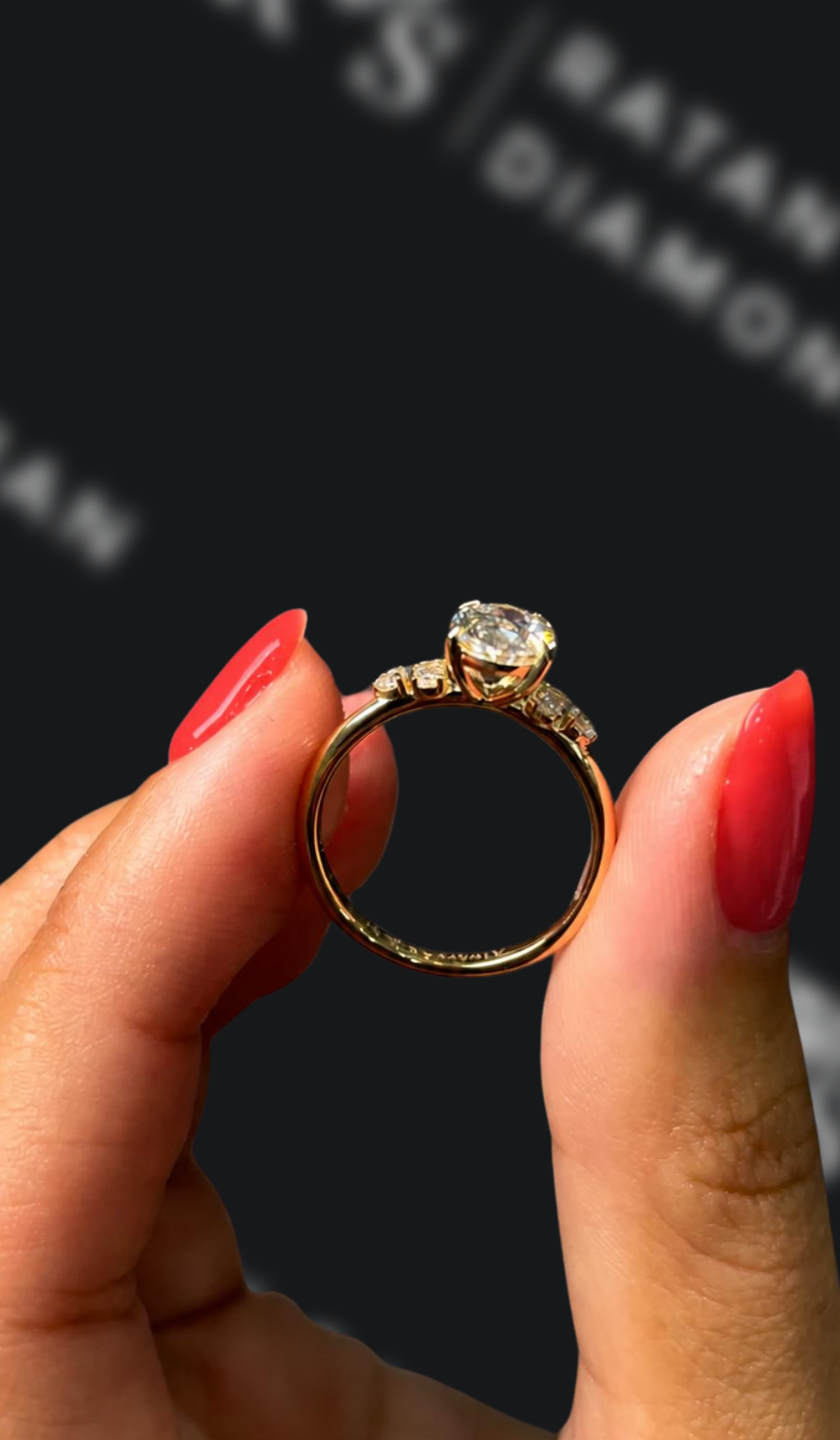 1 Carat Trilogy Engagement Ring - Oval Diamond