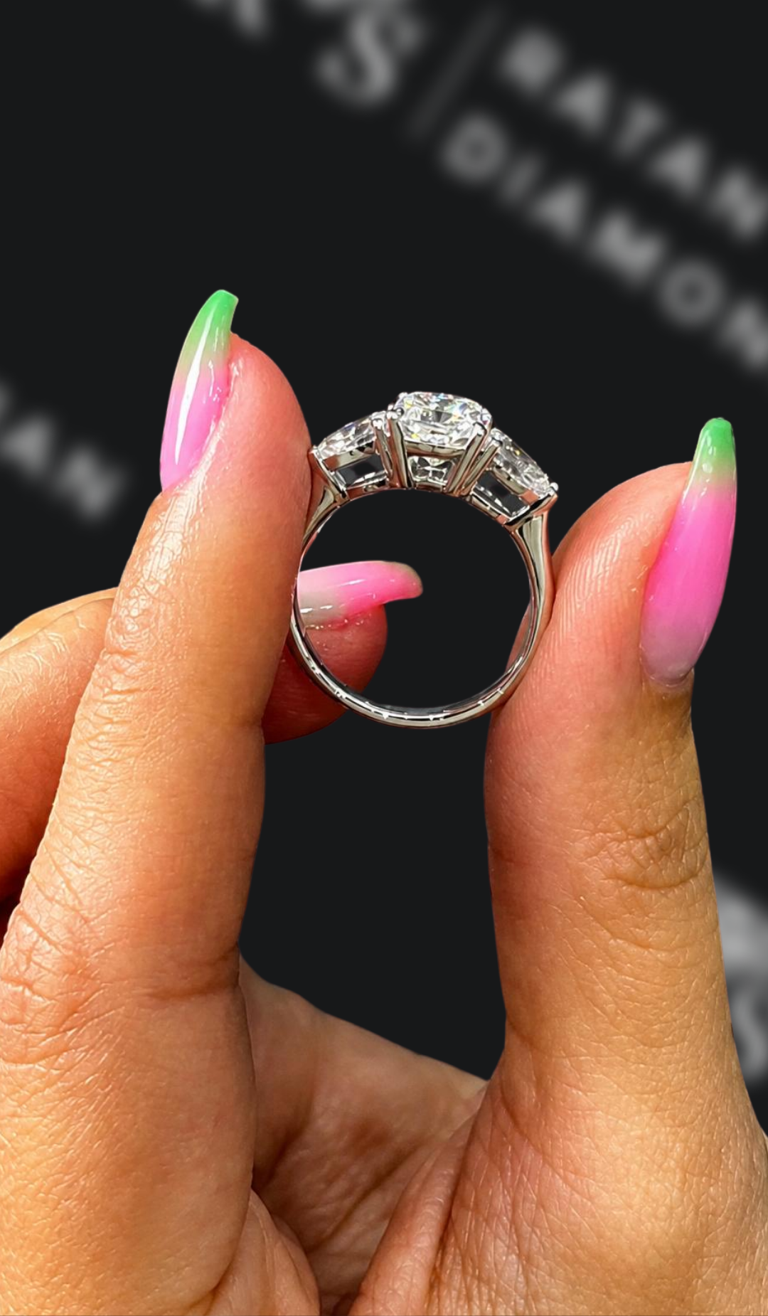 1 Carat Trilogy Engagement Ring - Cushion Diamond