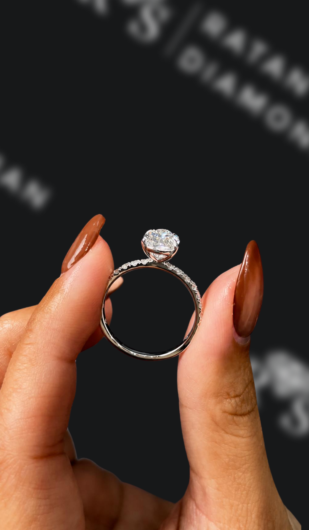 1.5 Carat Diamond Band Engagement Ring - Pear Diamond