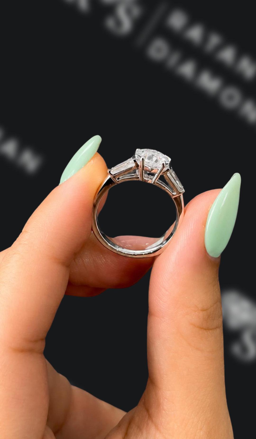 1 Carat Trilogy Engagement Ring - Heart Diamond