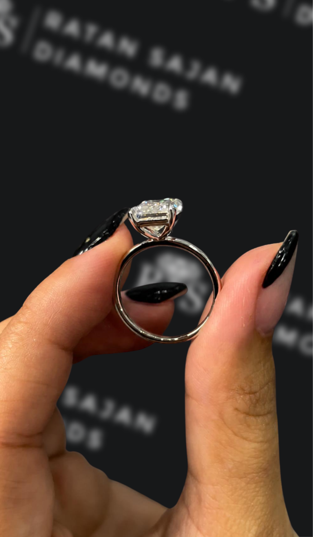 3 Carat Natural Solitaire Engagement Ring - Emerald Diamond
