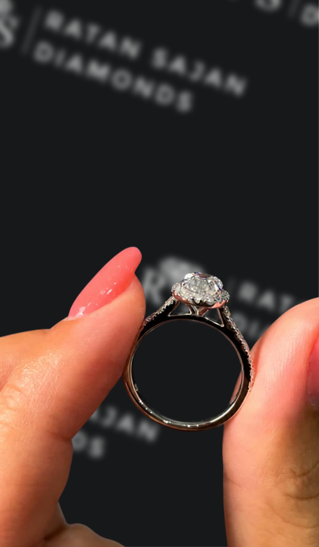 1 Carat Halo Engagement Ring - Oval Diamond