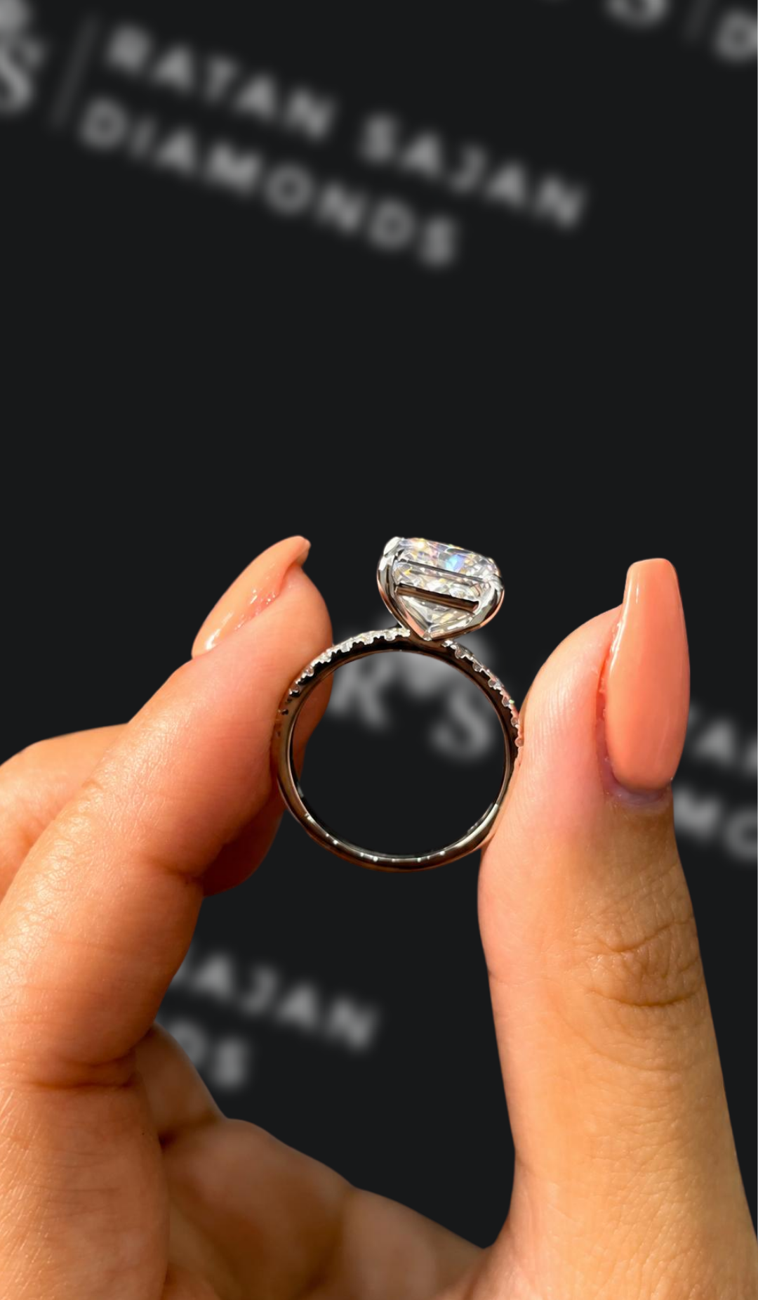 2.5 Carat Diamond Band Engagement Ring - Princess Diamond