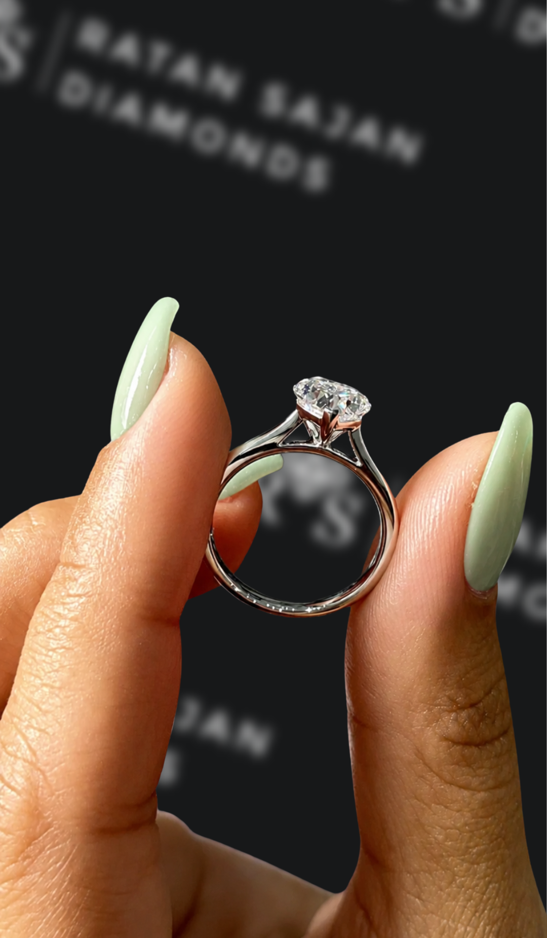 1 Carat Natural Solitaire Engagement Ring - Heart Diamond
