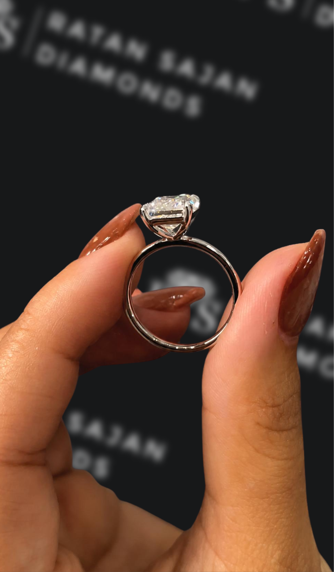 3 Carat Solitaire Engagement Ring - Emerald Diamond