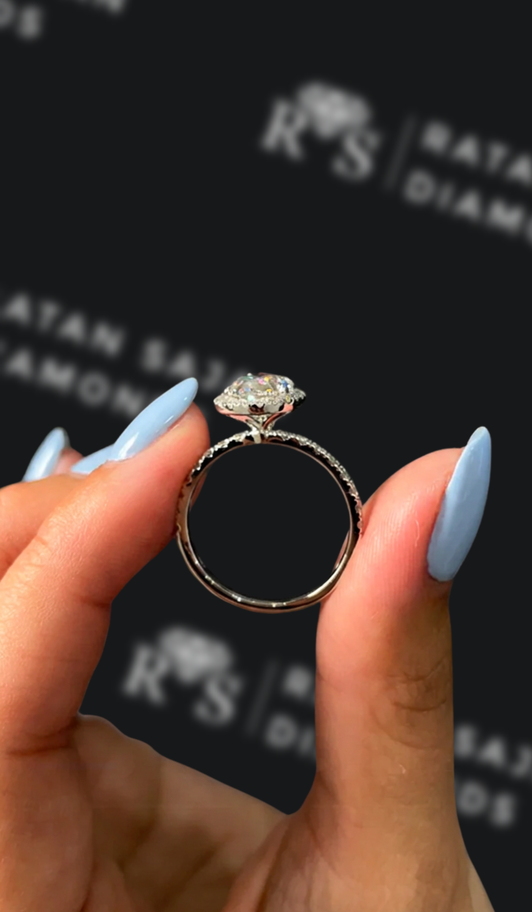 2 Carat  Halo Engagement Ring - Oval Diamond
