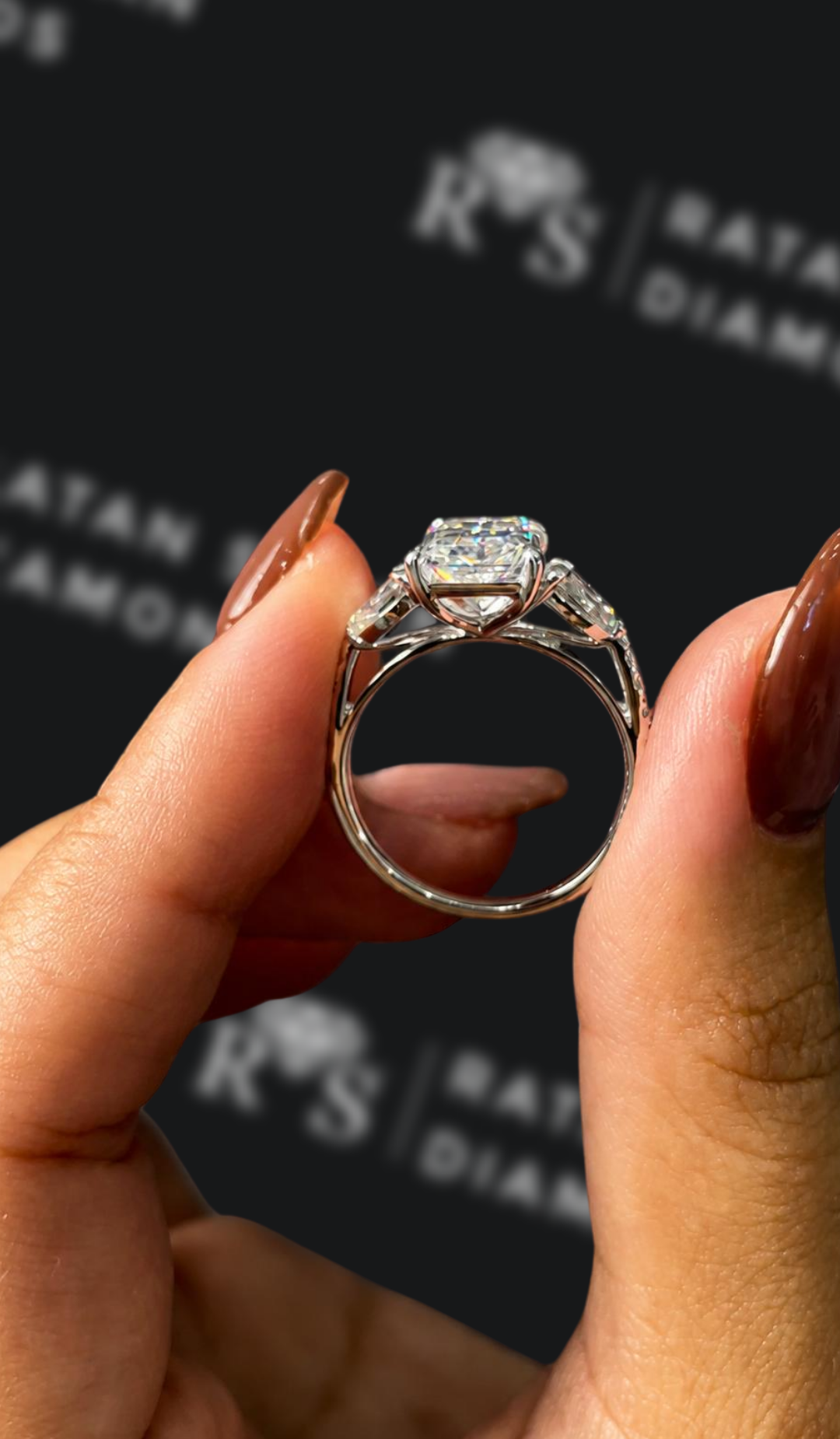 3 Carat Trilogy Engagement Ring - Radiant Diamond