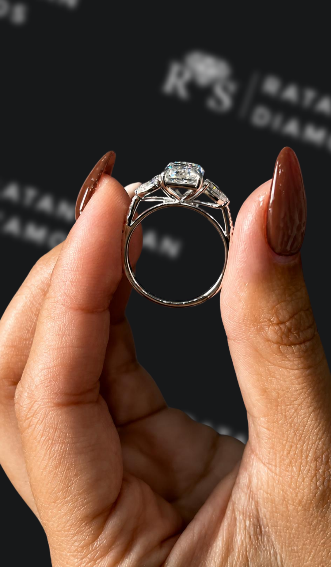 2.5 Carat Trilogy Engagement Ring - Radiant Diamond