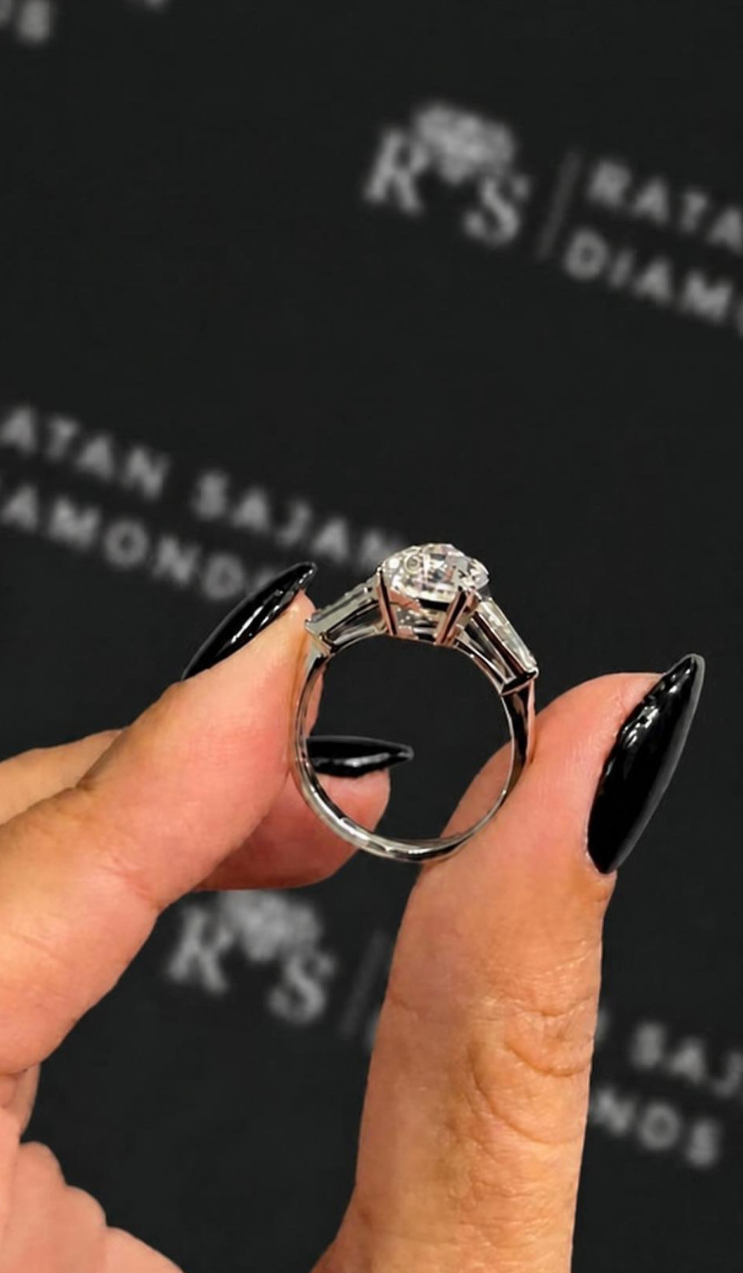 2 Carat Natural Trilogy Engagement Ring - Pear Diamond
