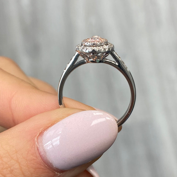 Pink Pear Diamond Engagement Ring