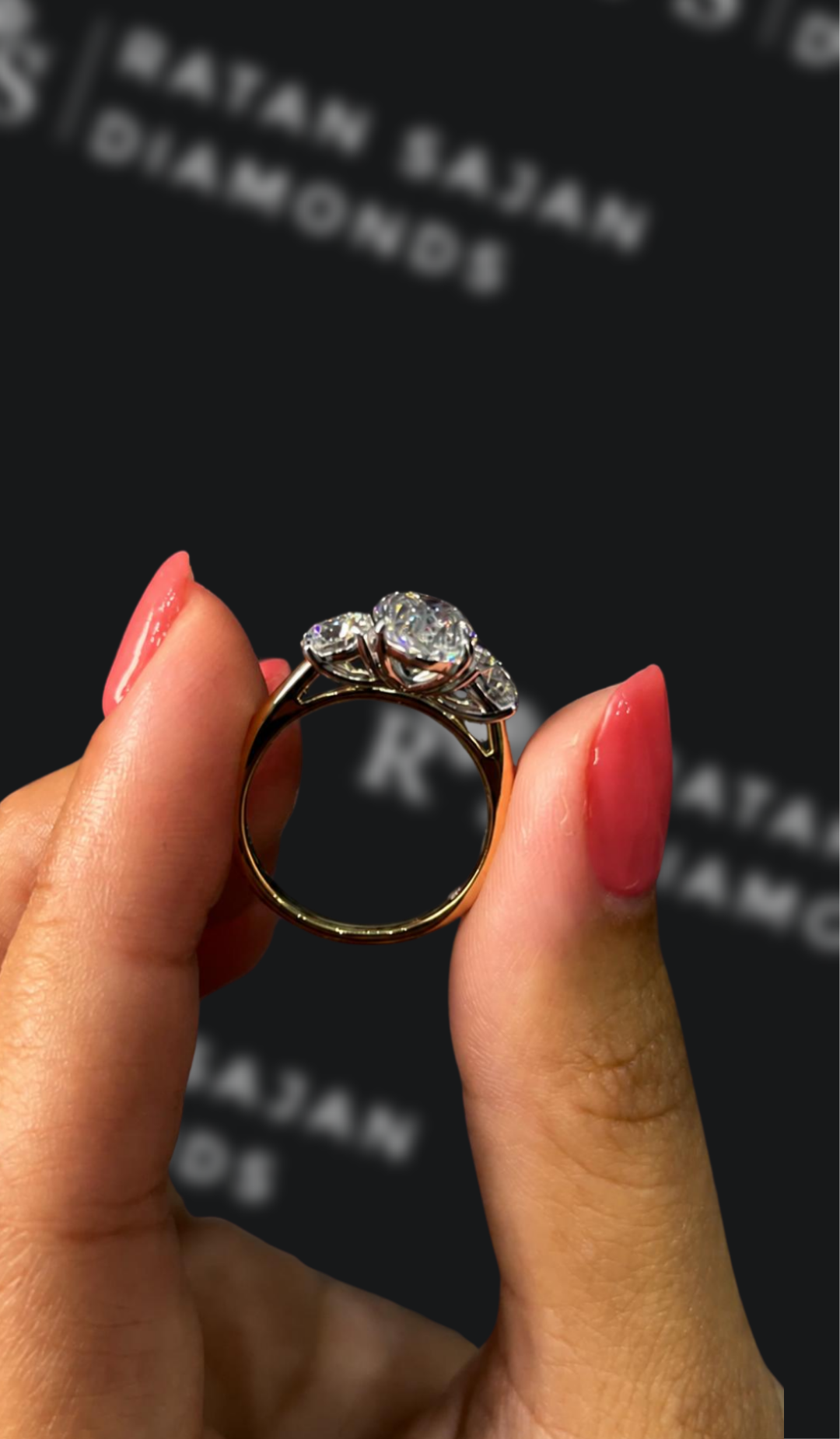 1.5 Carat Trilogy Engagement Ring - Oval Diamond