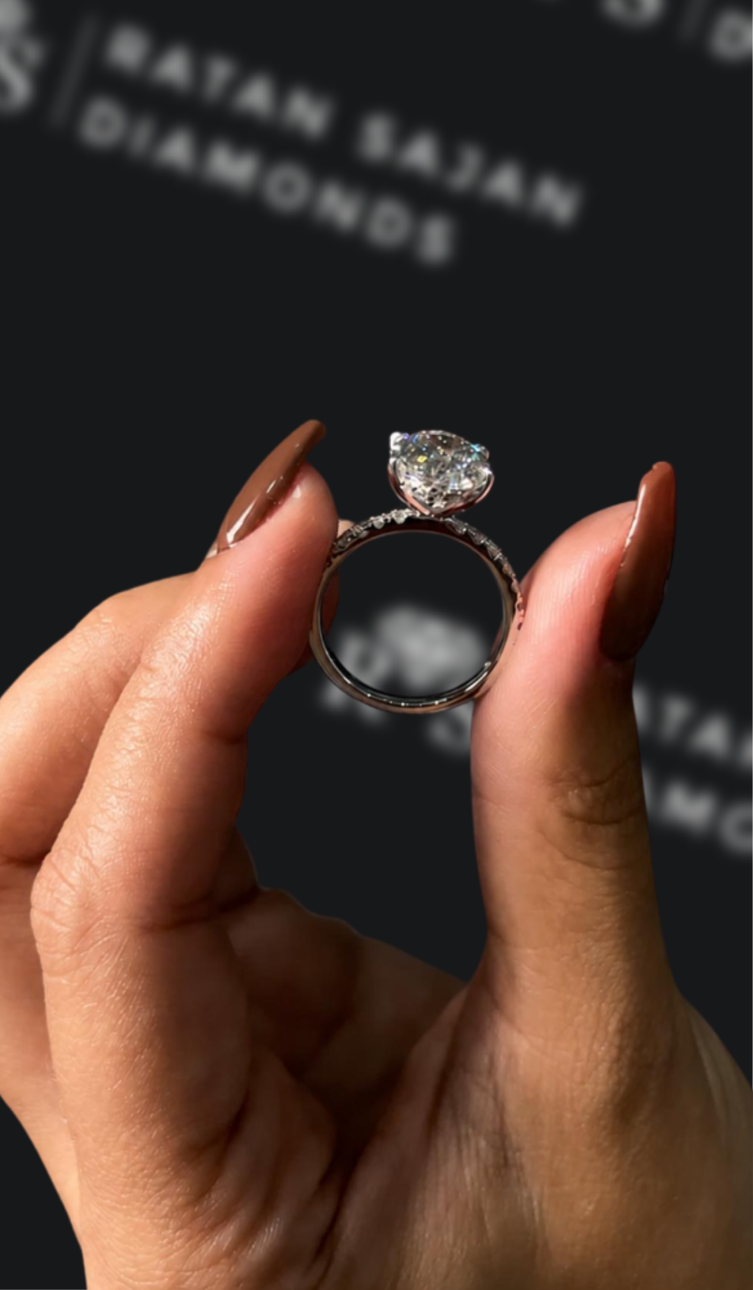 4 Carat Diamond Band Engagement Ring- Round Diamond