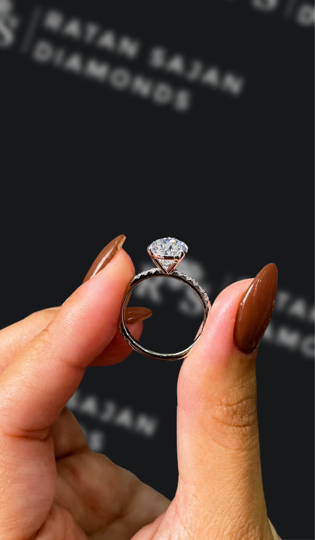 2 Carat Diamond Band Engagement Ring - Pear Diamond
