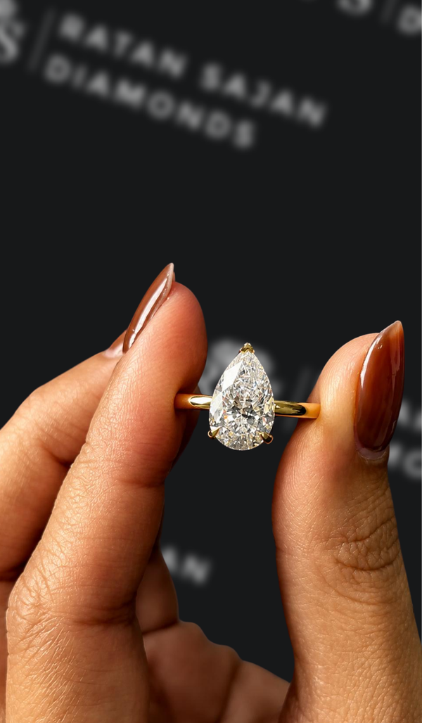 2 Carat Solitaire Engagement Ring - Pear Diamond