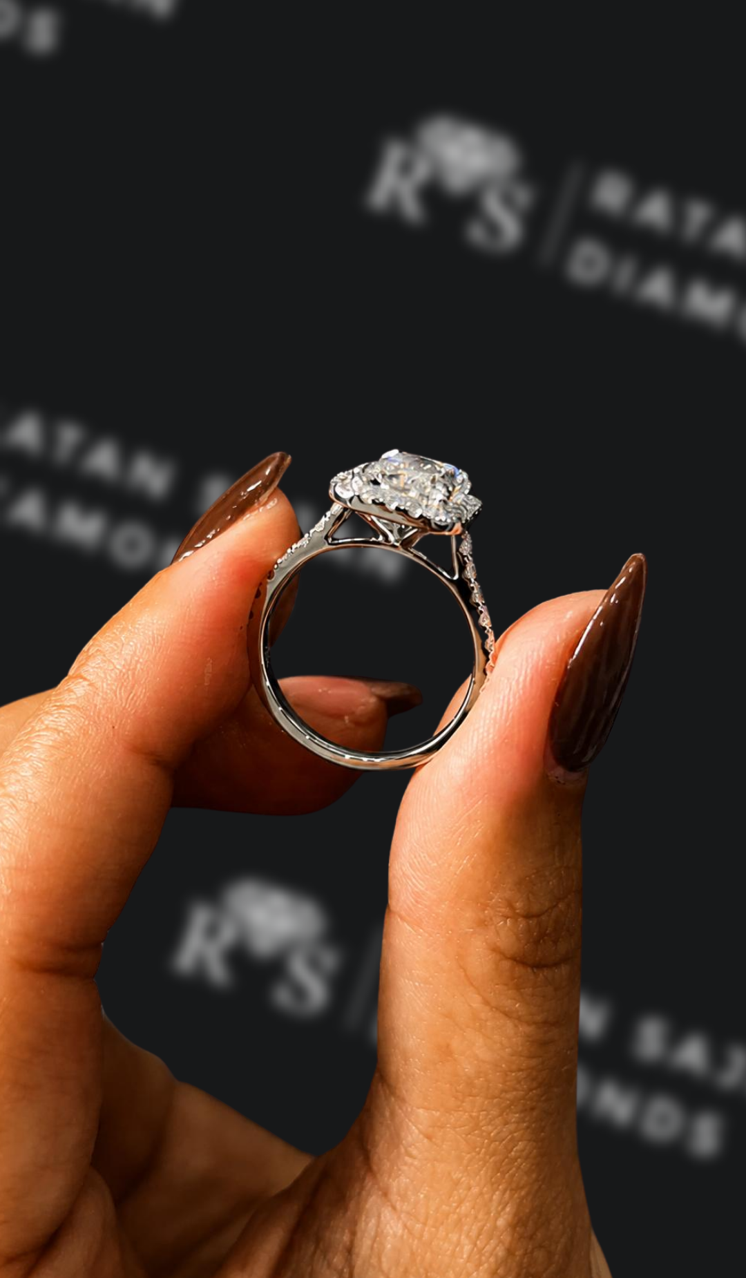 3 Carat Halo Engagement Ring - Radiant Diamond