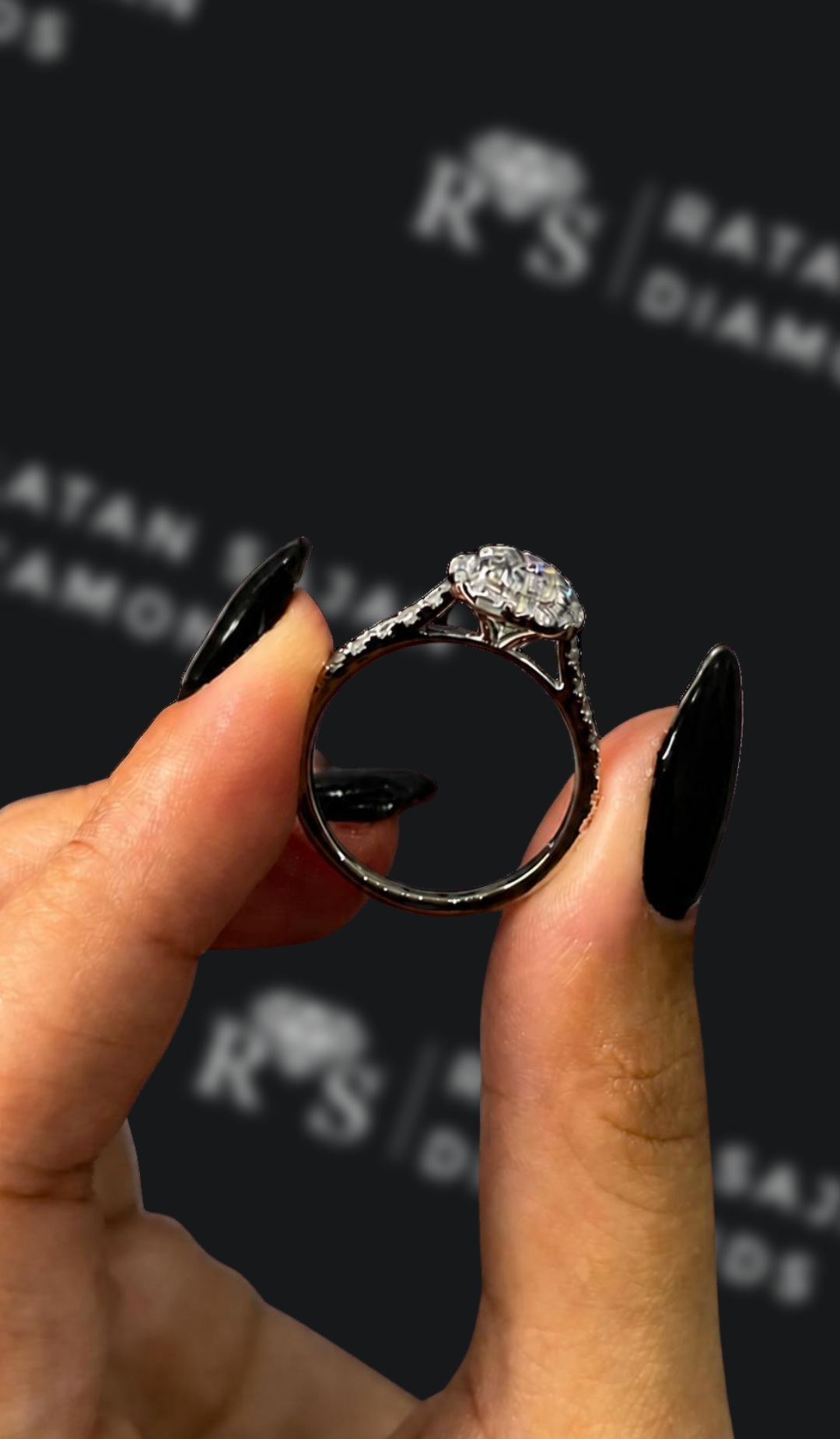 1.5 Carat Natural Halo Engagement Ring - Pear Diamond