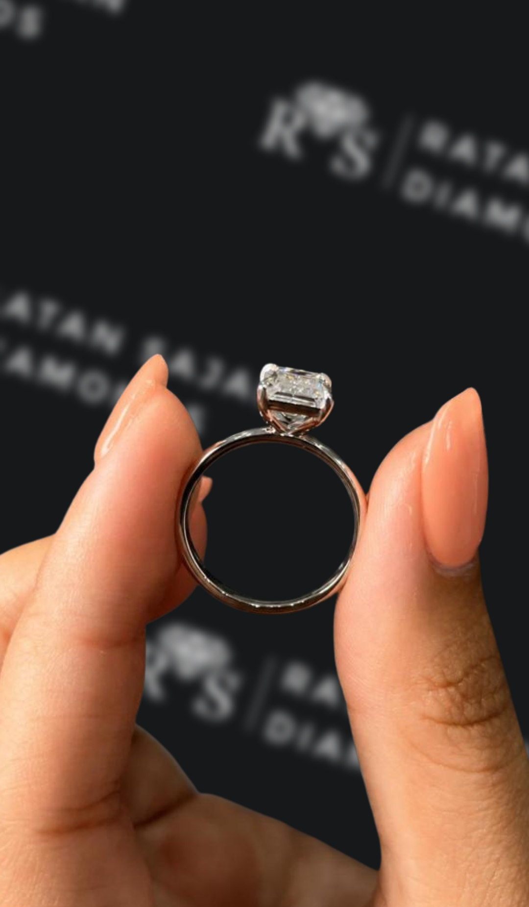 2 Carat Solitaire Engagement Ring - Emerald Diamond