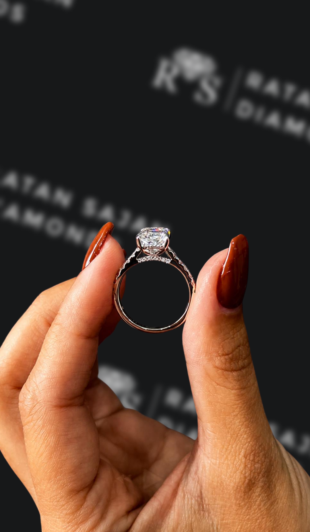 3 Carat Natural Diamond Band Engagement Ring - Radiant Diamond