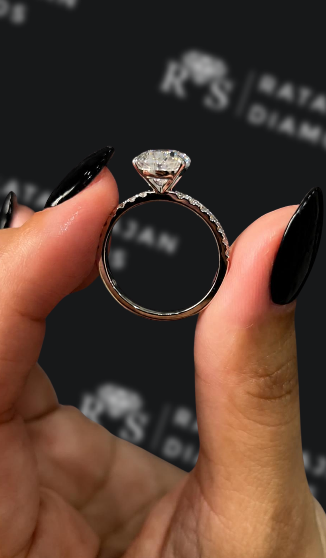 2.5 Carat Natural Diamond Band Engagement Ring - Pear Diamond