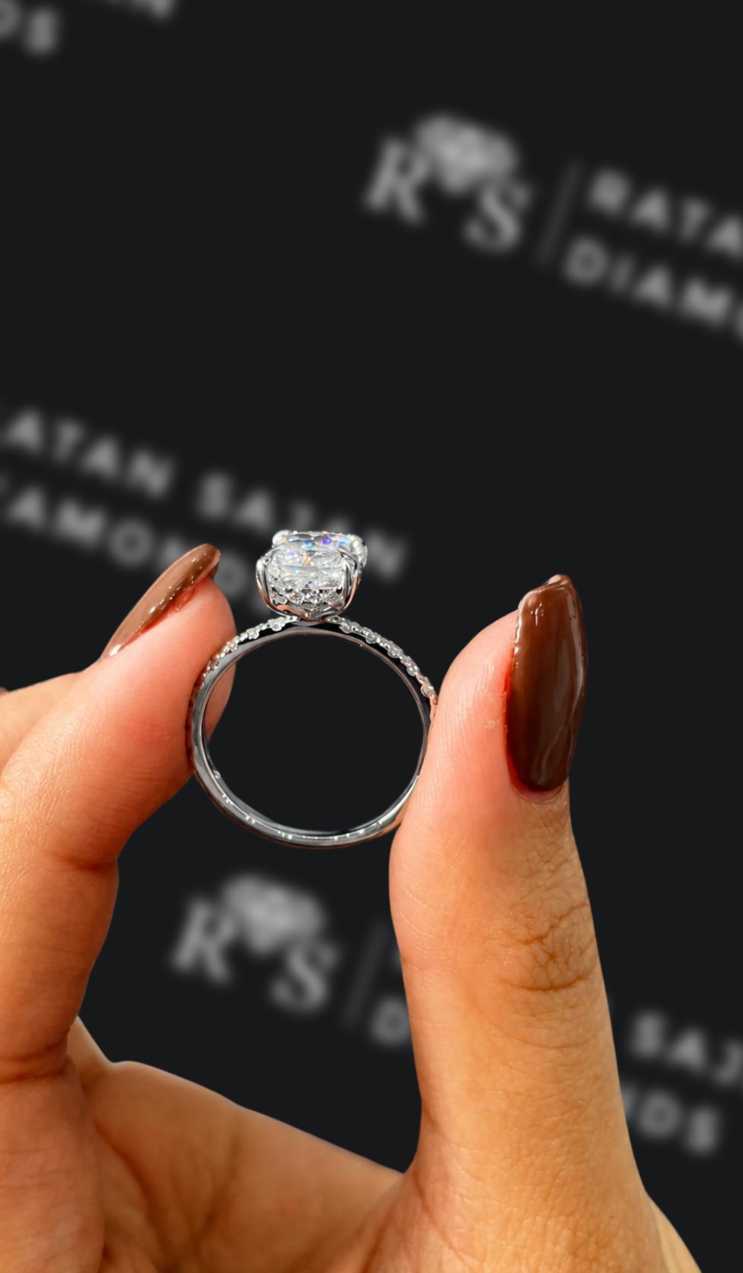 2.5 Carat Diamond Band Engagement Ring - Radiant Diamond