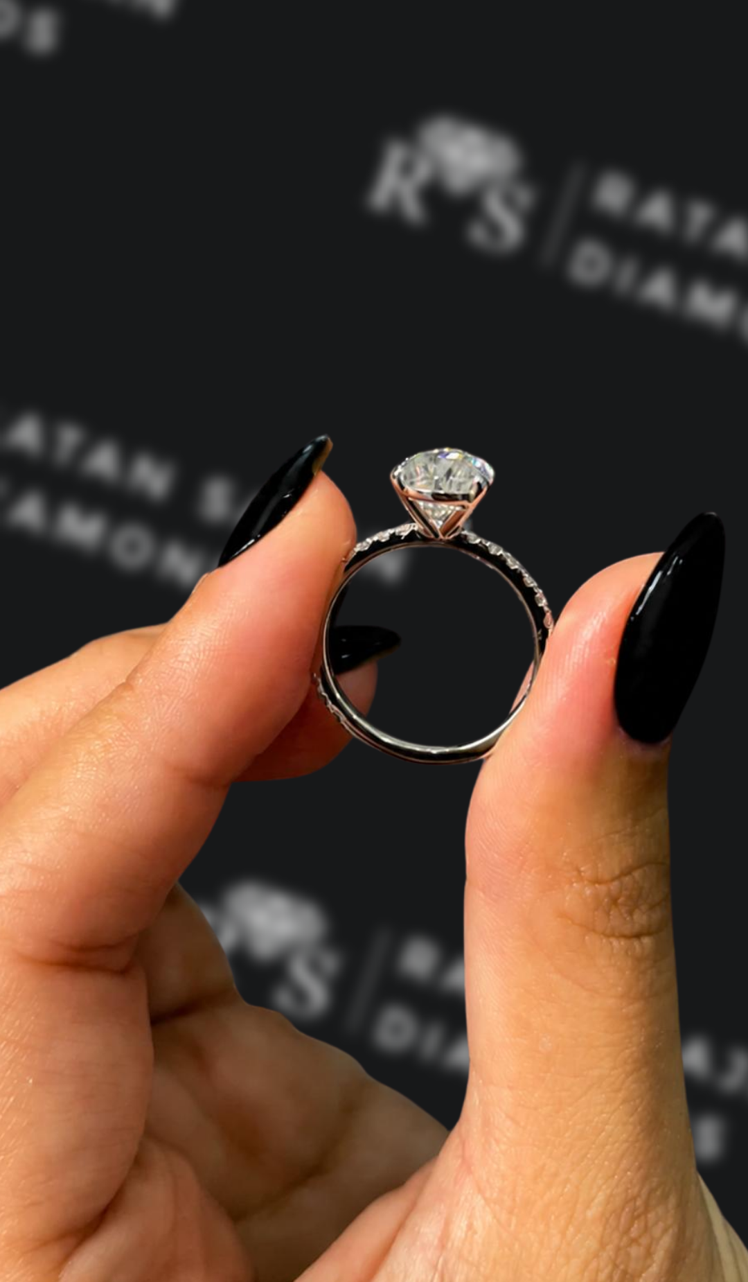 2 Carat Natural Diamond Band Engagement Ring - Pear Diamond