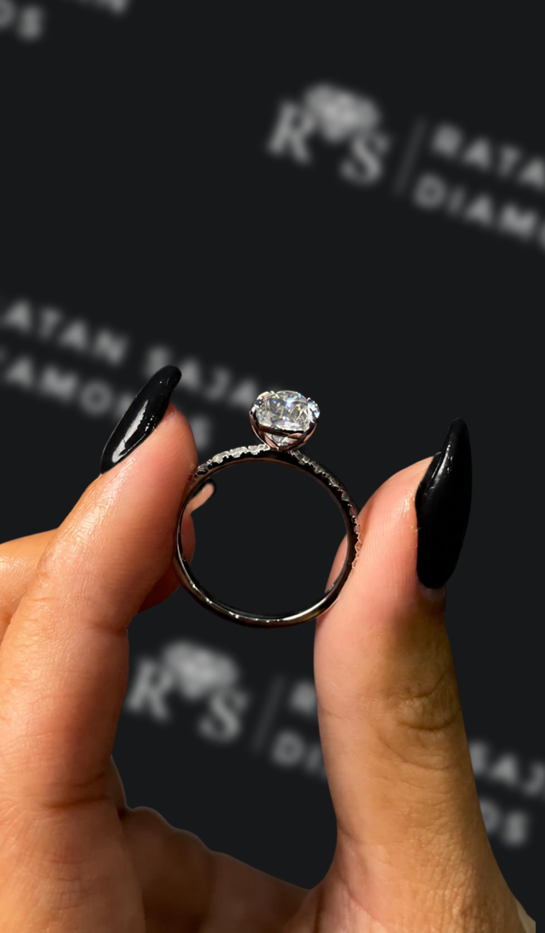 1.5 Carat Natural Diamond Band Engagement Ring - Pear Diamond