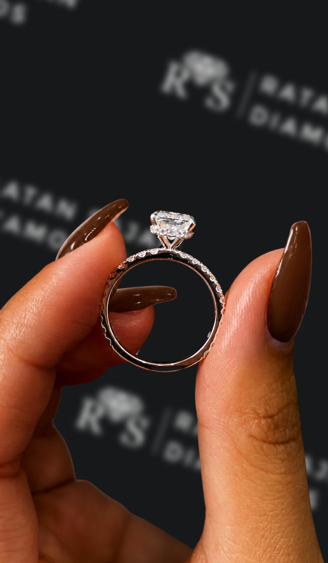 2 Carat Diamond Band Engagement Ring - Radiant Diamond