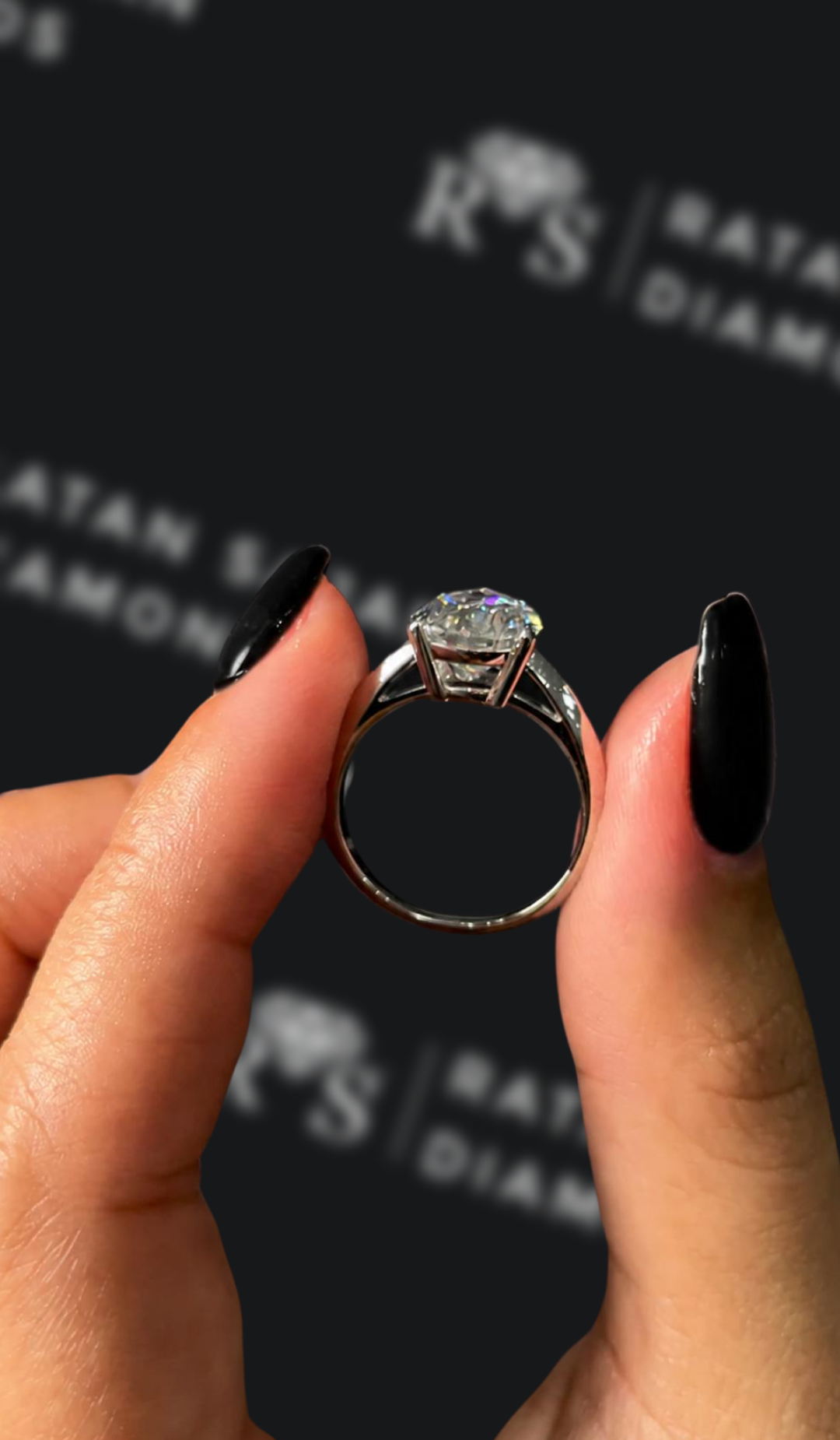 3 Carat Natural Solitaire Engagement Ring - Pear Diamond