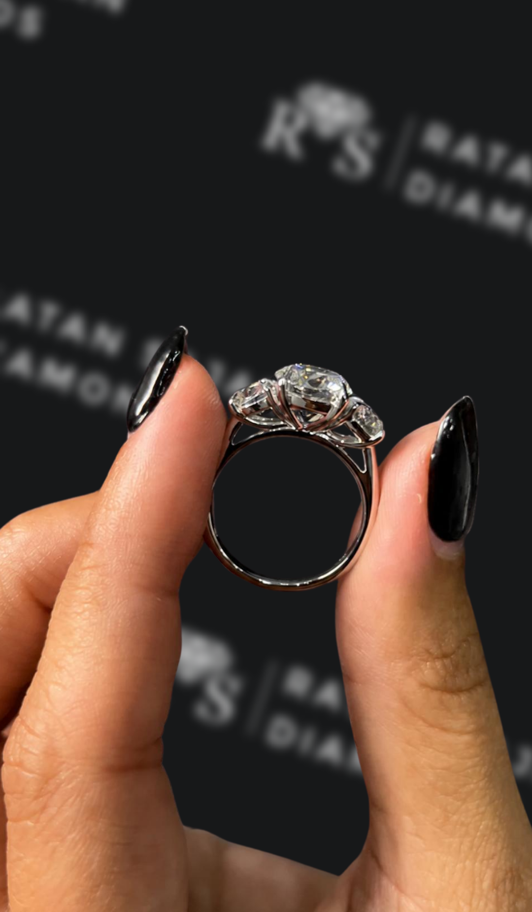 2 Carat Trilogy Engagement Ring - Round Diamond