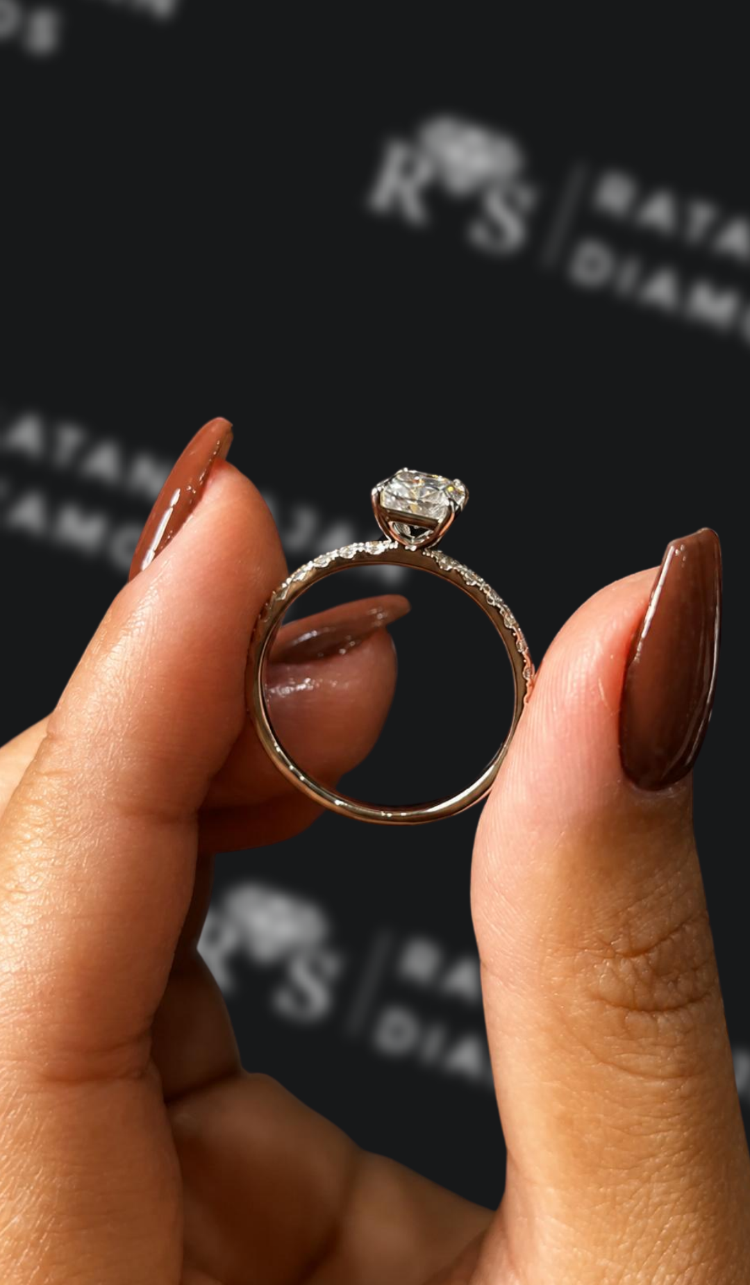 1 Carat Diamond Band Engagement Ring - Radiant Diamond