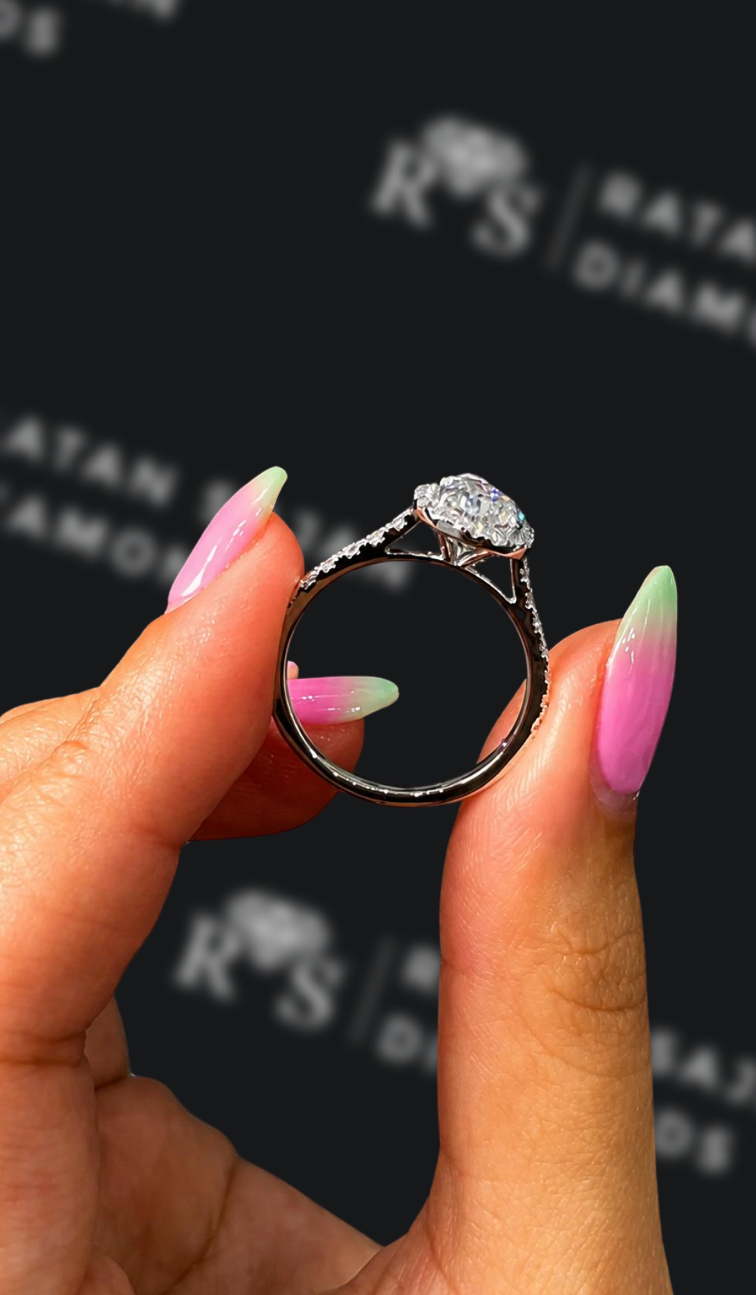 1.5 Carat Halo Engagement Ring - Pear Diamond
